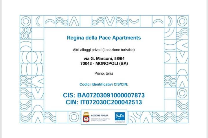 מונופולי Regina Della Pace Apartments & Suite Con Sauna מראה חיצוני תמונה